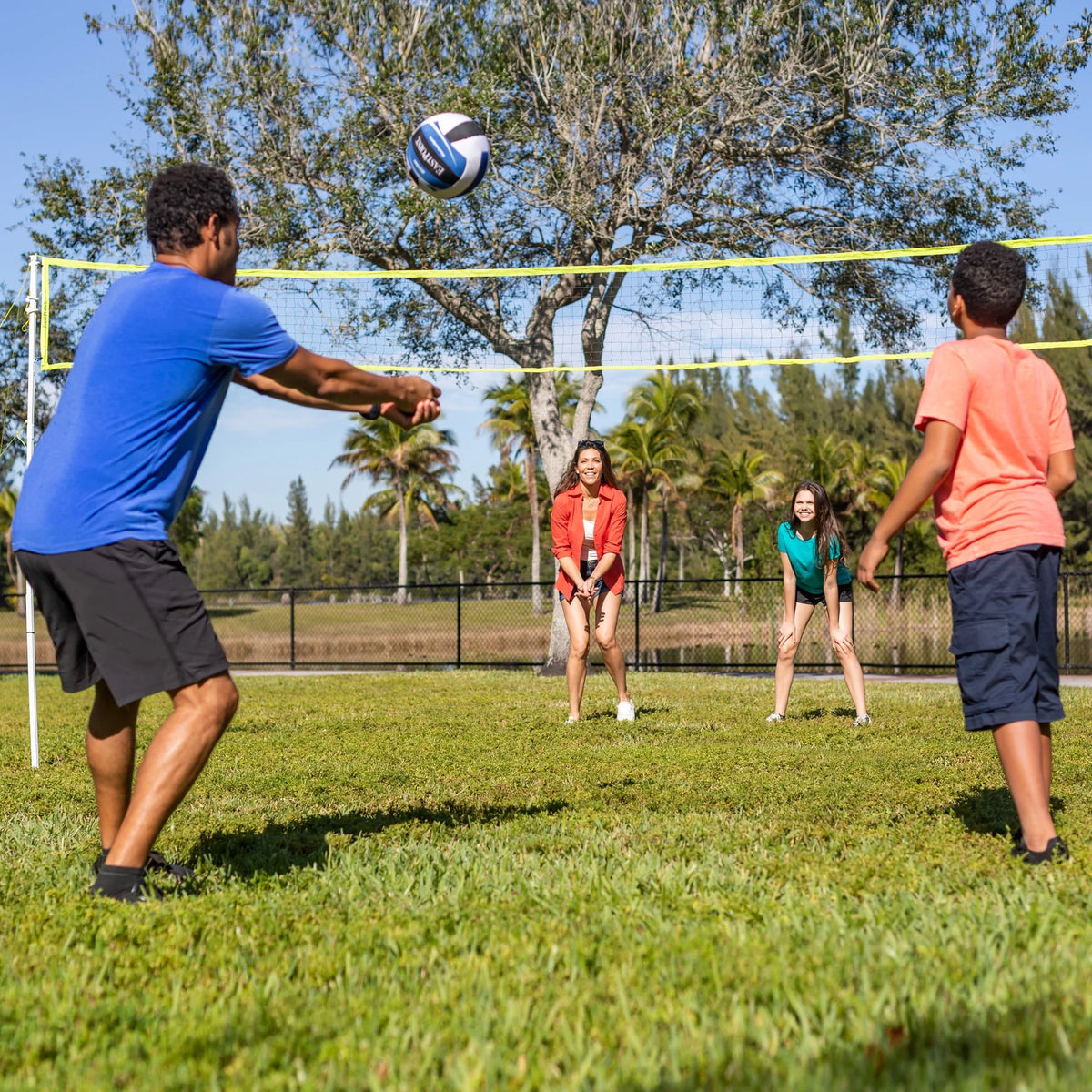 Volleyball and Badminton Combo Set with Adjustable Height Net L1597