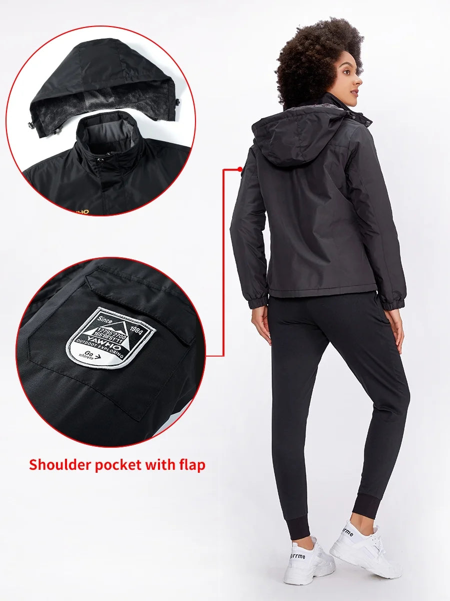 Women's Ski Winter Jacket Windproof Waterproof Snowboarding Hooded Coat P187