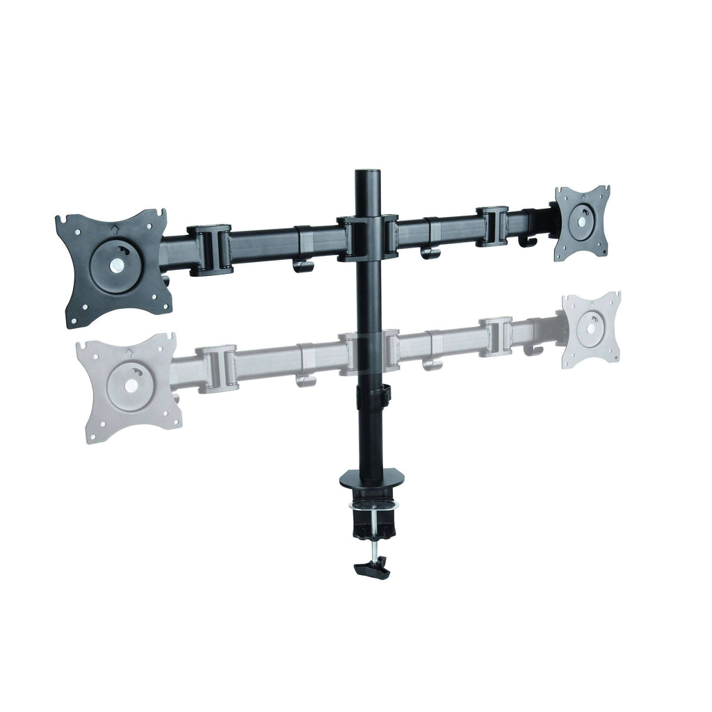 Black Height-Adjustable Standing Desk Converter with Dual Monitor Mount W1280