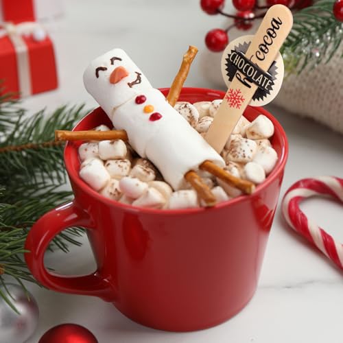 100 Set Christmas Disposable Wooden Spoons 5.5 Inches P652
