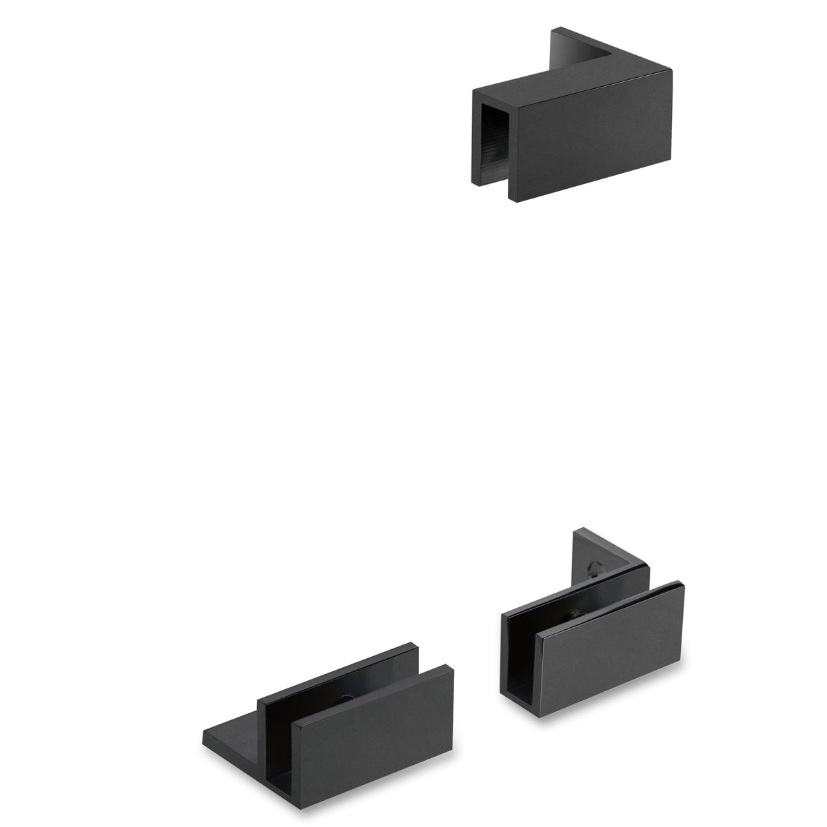 Matte Black Frameless Fixed Glass Shower Panel V33475