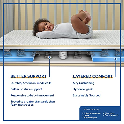Waterproof Crib Mattress, 150 Extra Firm Coils, 52"X28" J7253