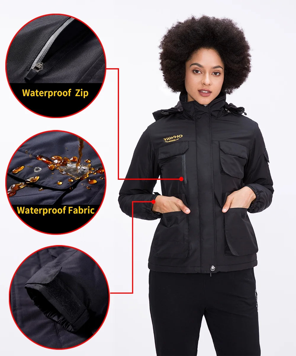 Women's Ski Winter Jacket Windproof Waterproof Snowboarding Hooded Coat P187