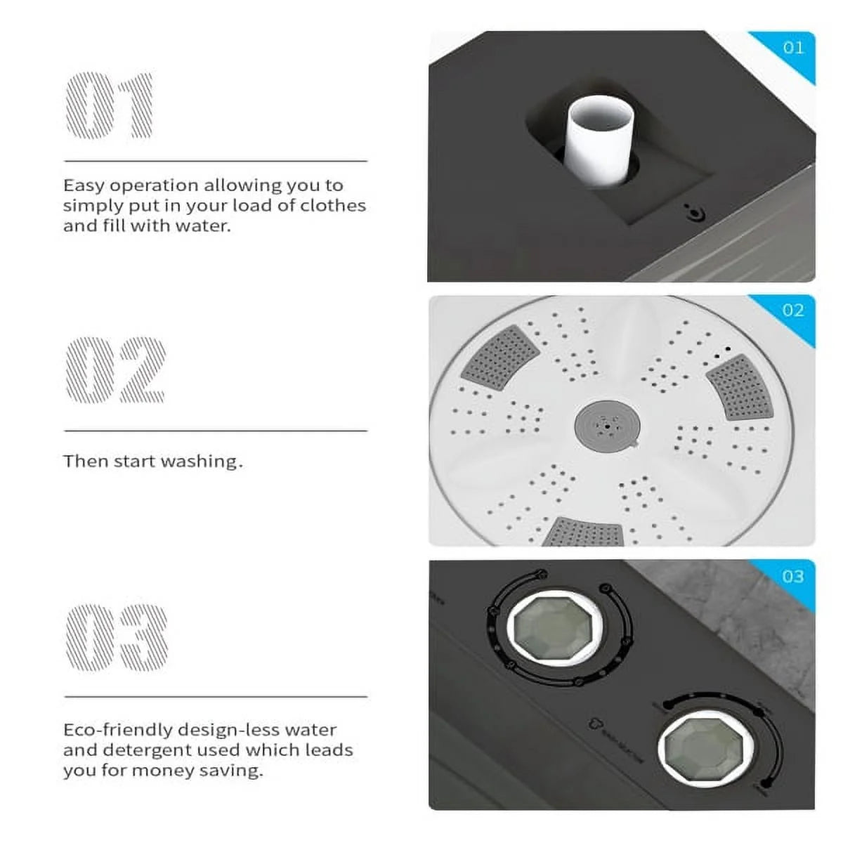 Portable 26lbs Washing Machine with Drain Pump Y43331