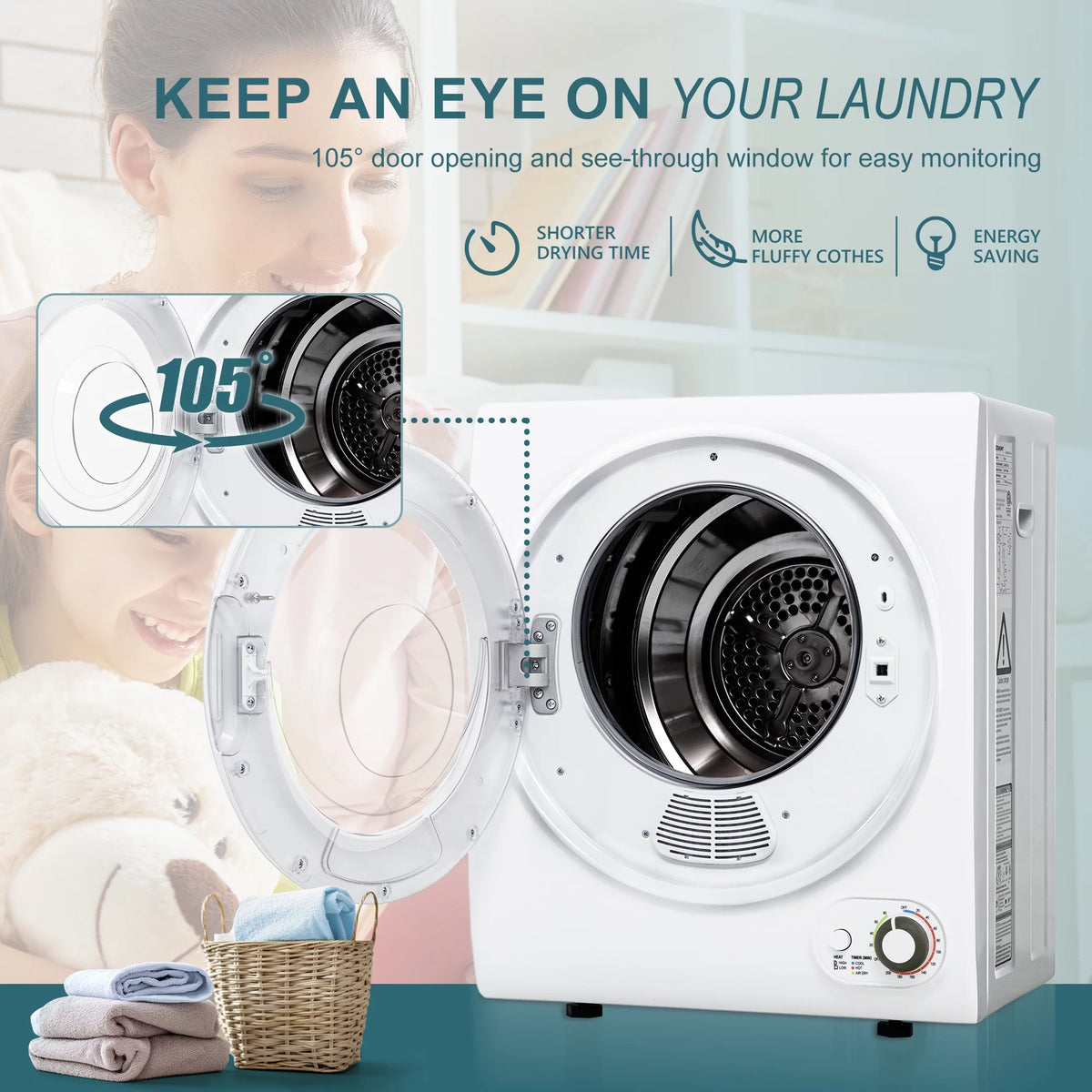 1.6 Cu. ft. Portable Electric Clothes Dryer I369