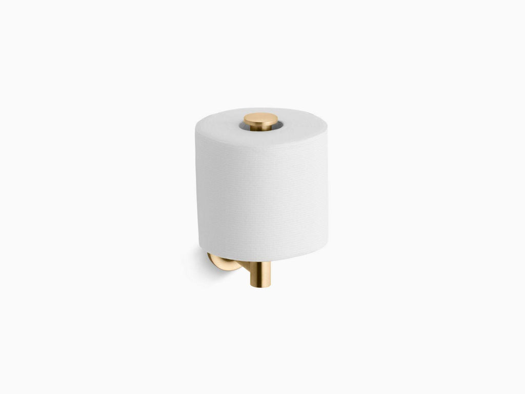 Vibrant Brushed Gold Vertical Toilet Tissue Holder C7775