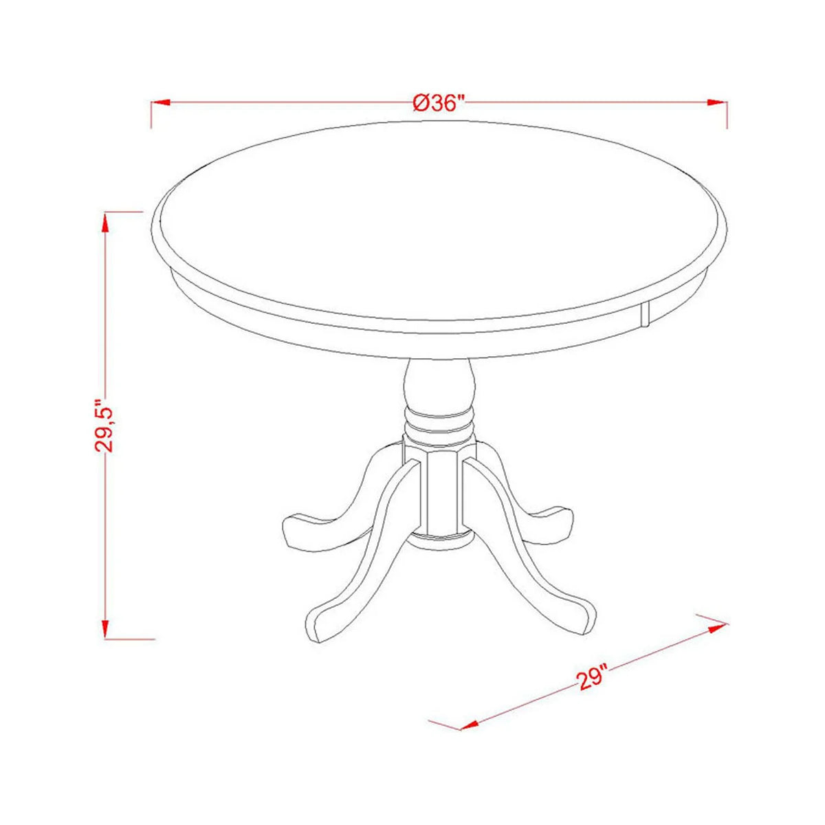Round Dining Table Natural Acacia Finish B4870