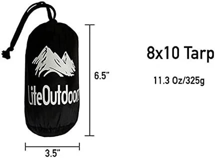 Grey 8' x 10' Ultralight Silnylon Tarp Y73979