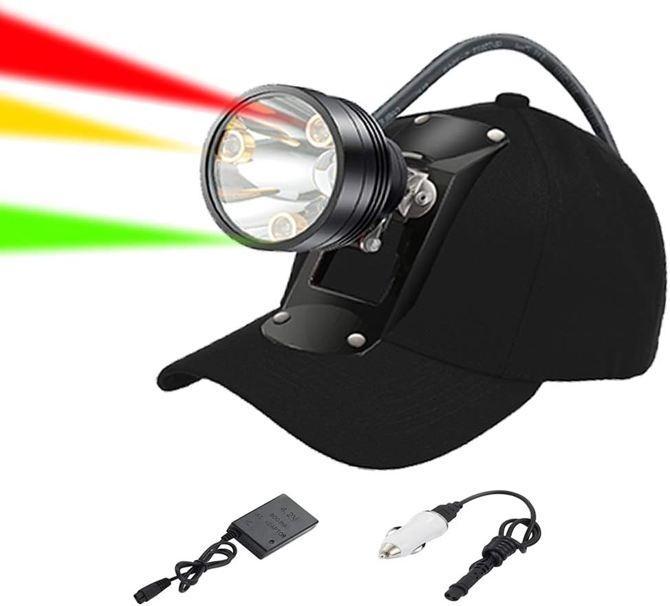 Rechargeable Waterproof Headlamp with 4 LEDs (White Red Green Amber) F81161