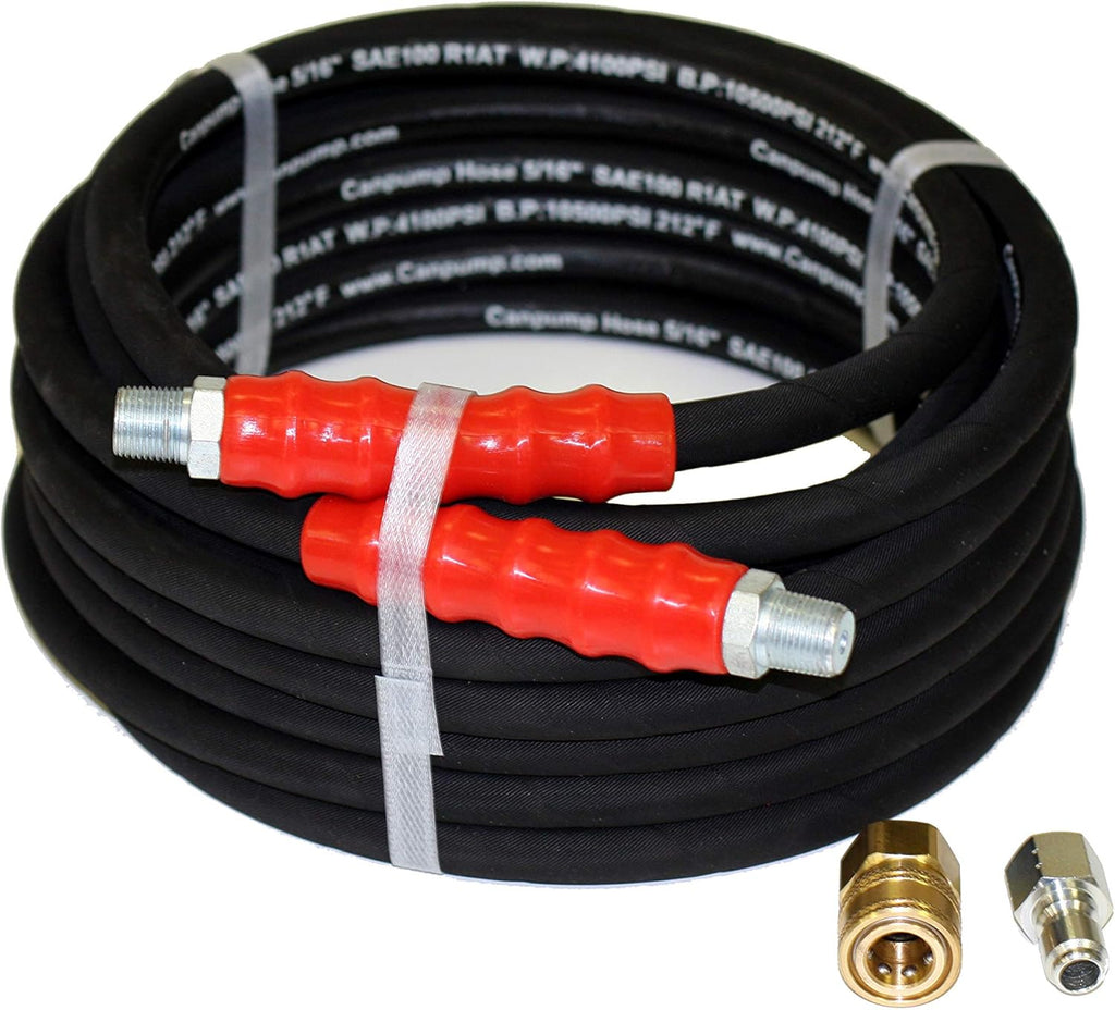 Pressure Washer Hose 4000 PSI Black 5/16 x 50 FT Pack of 2 L584547