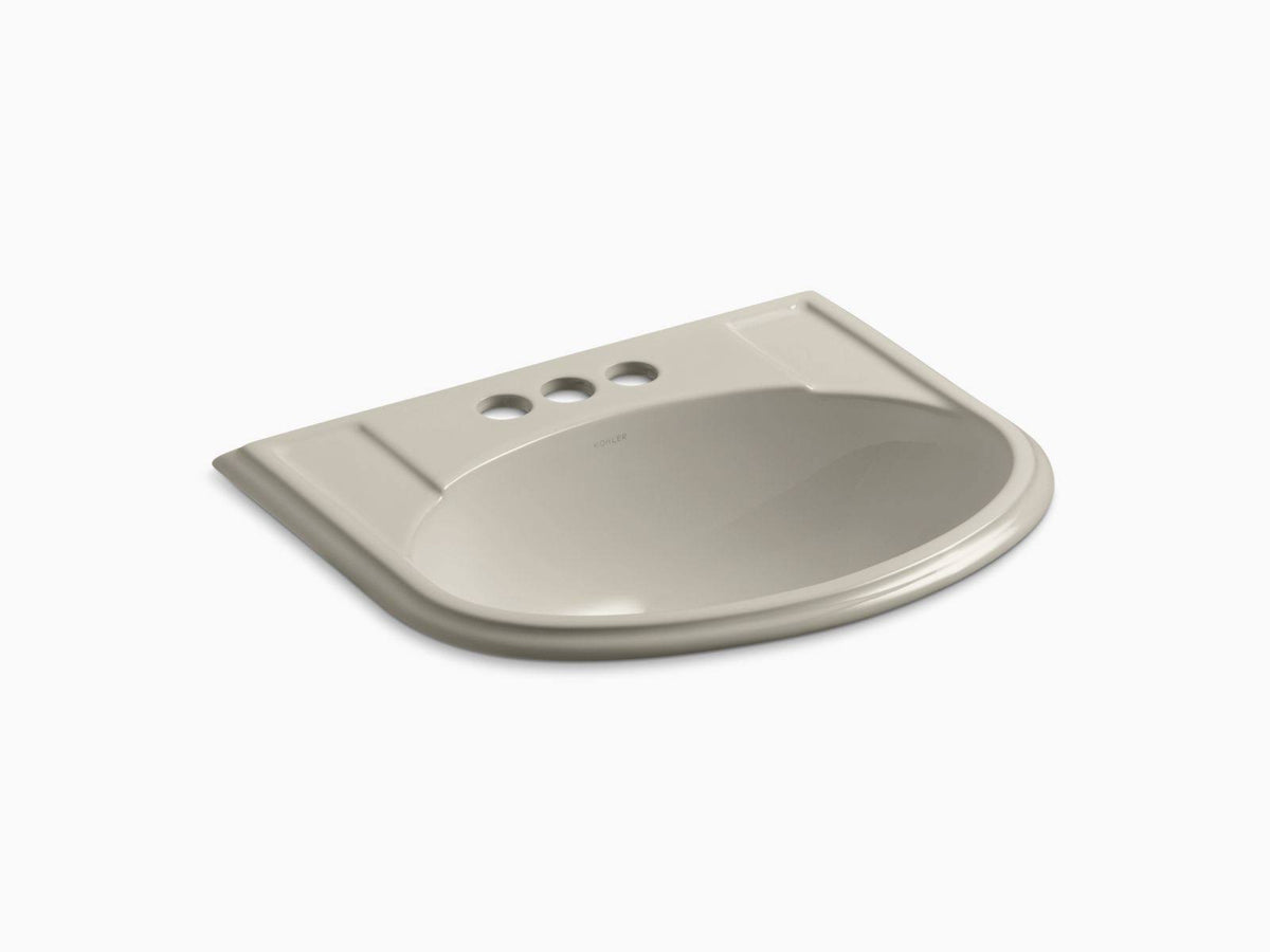 Drop-In Bathroom Sink with 4 In. Centerset Faucet Holes, Sandbar J109