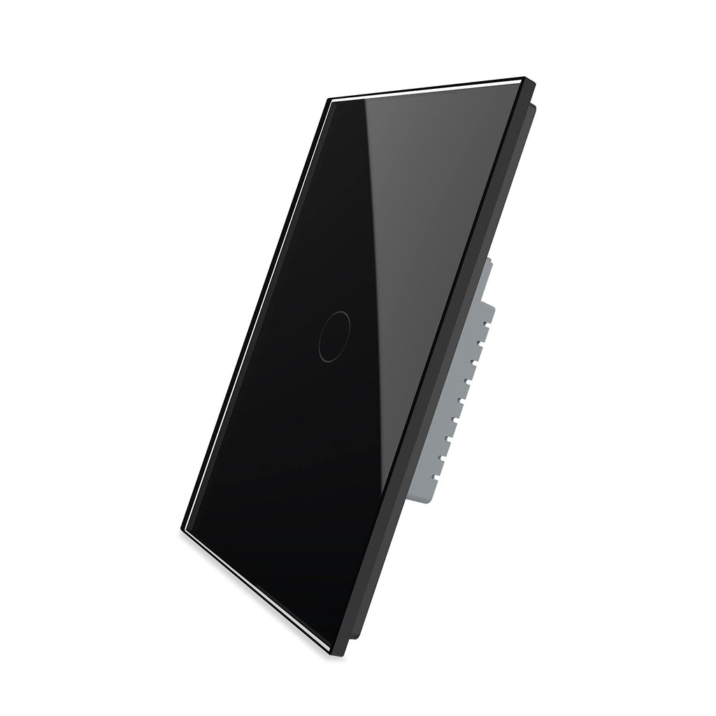 Black Wall Touch Light Switch, 2 Gang 1 Way G416