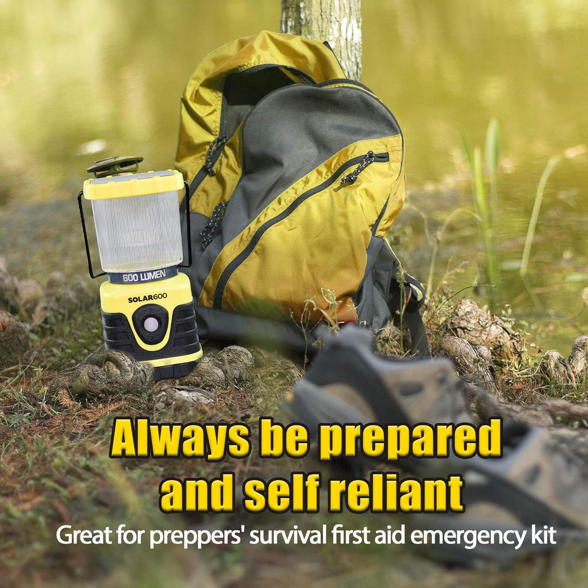 Solar Camping Lantern 600 Lumen USB Power Bank Pack of 2 K15104