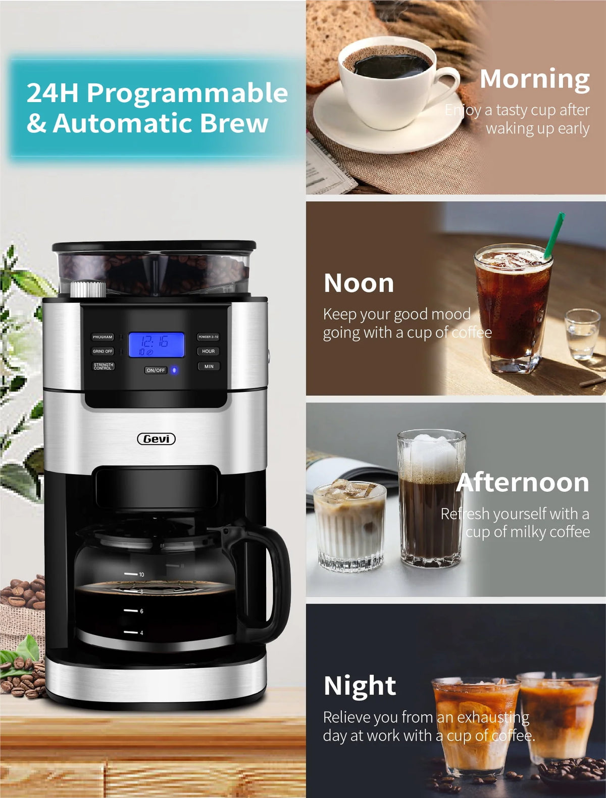 10-Cup Programmable Grind and Brew Coffee Maker F20039