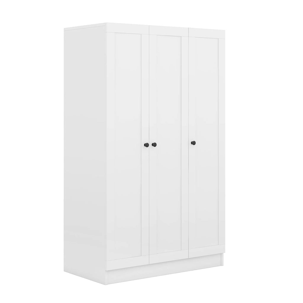 Wood Wardrobe Closet with Doors Shelves and Hanging Rail B933