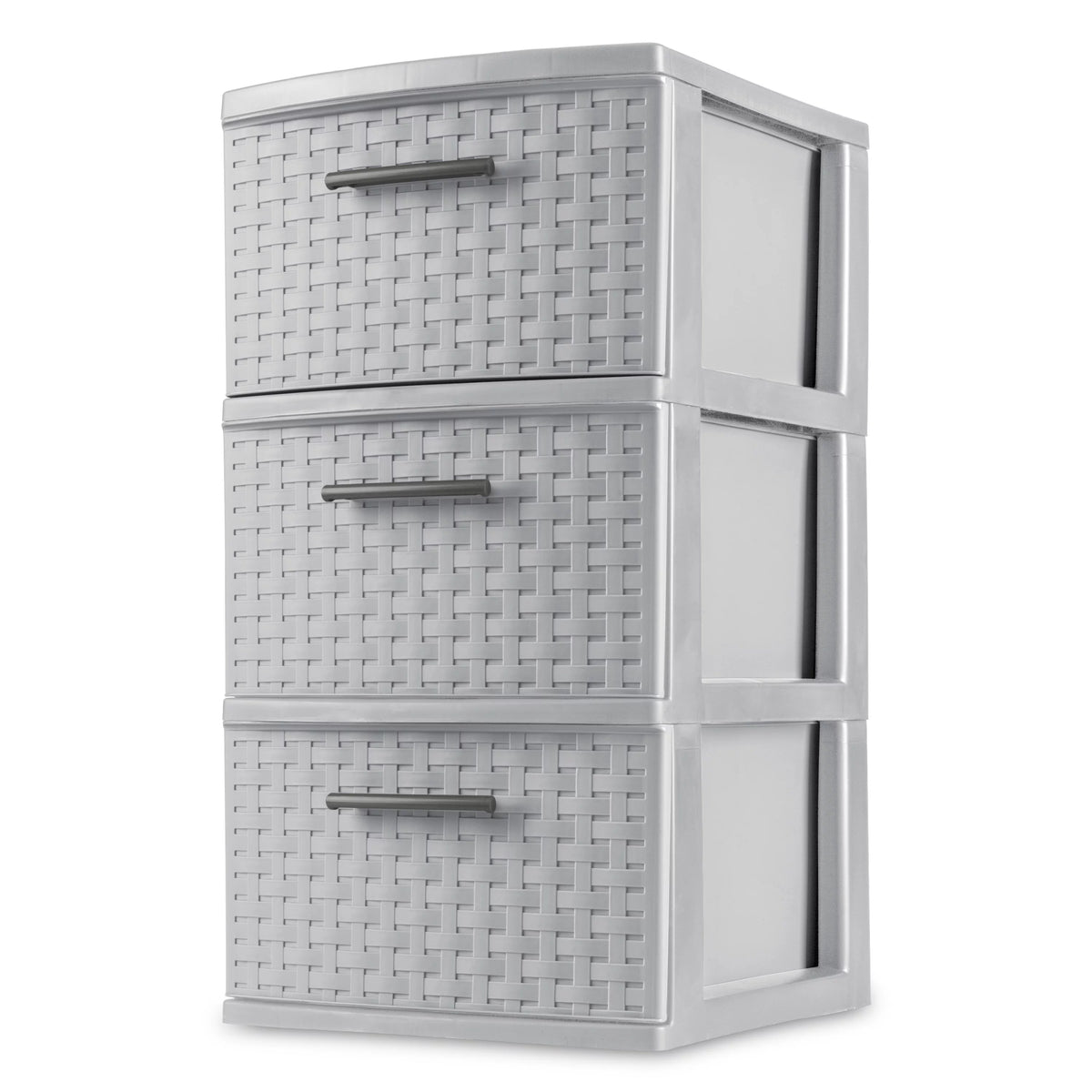 3 Drawer Plastic Weave Tower Set of 2 Z27103