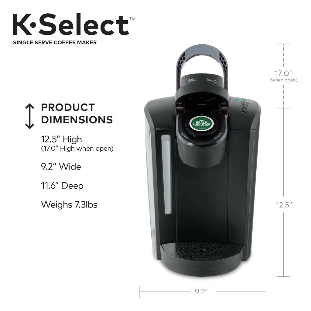Single-Serve K-Cup Pod Coffee Maker with 12oz Brew Size, Matte Black M3246