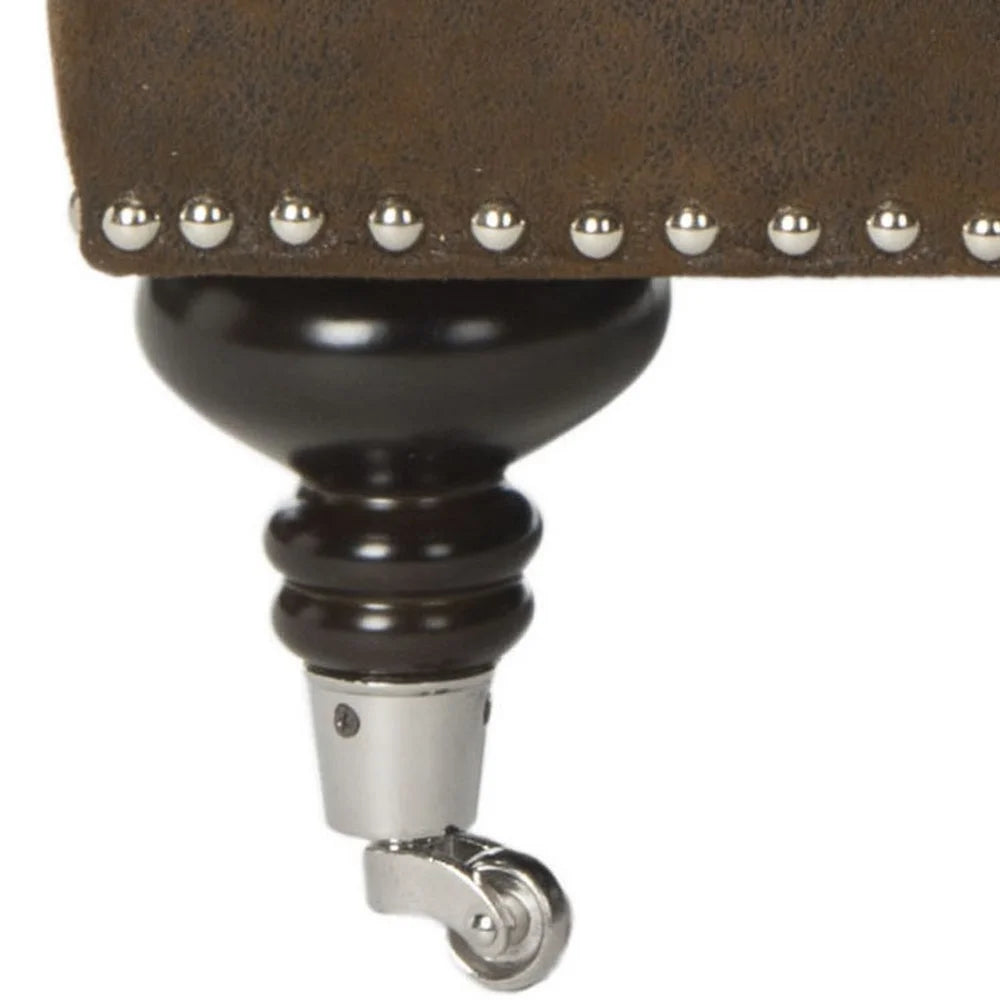 Brown Fully Upholstered Club Chair with Casters S935
