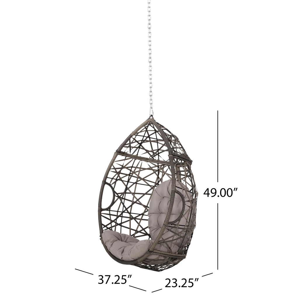 Gray Wicker Hanging Chair M6501