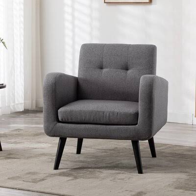 Gray Tufted Polyester Armchair K274185