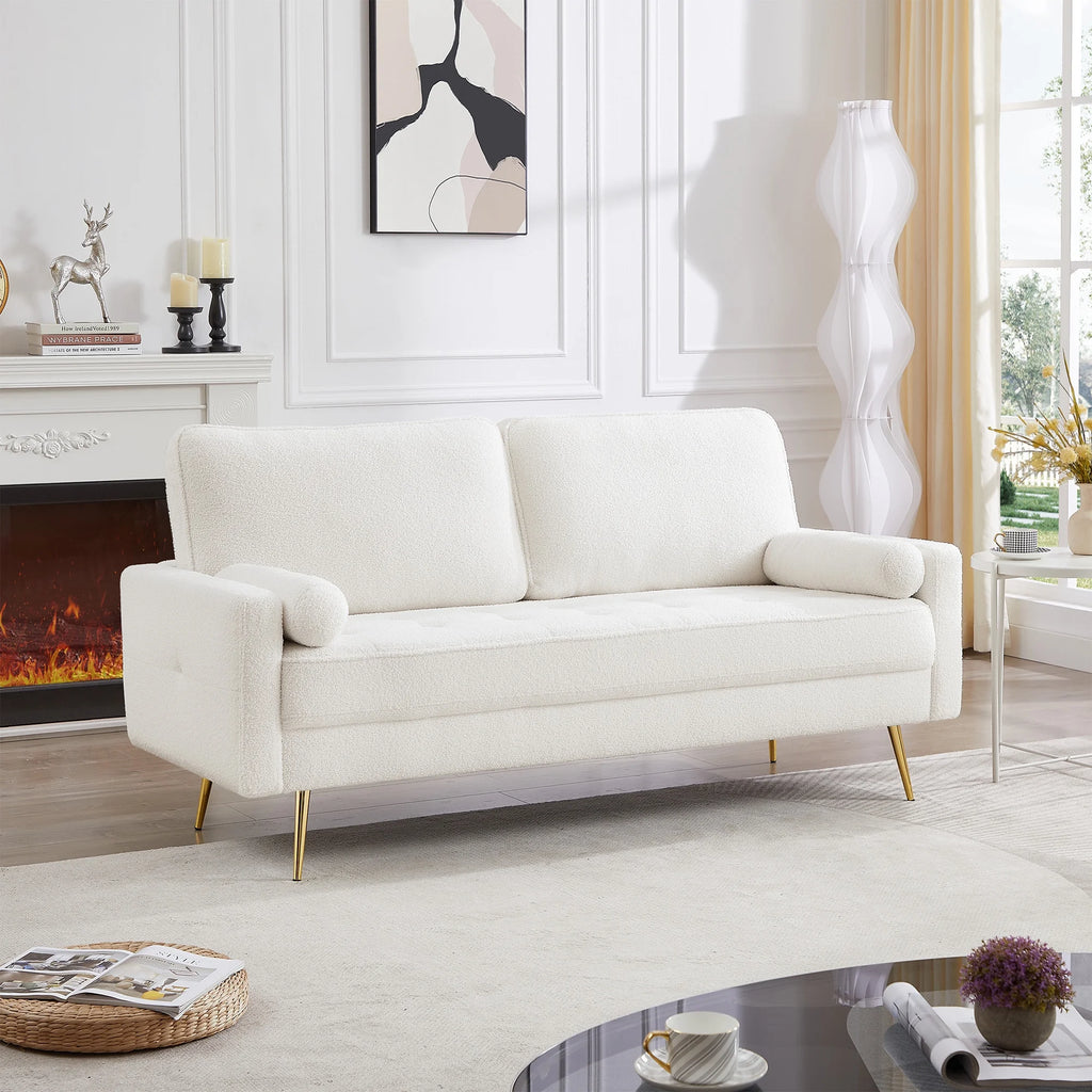 2 Seater Boucle Sofa with 2 Pillow T887