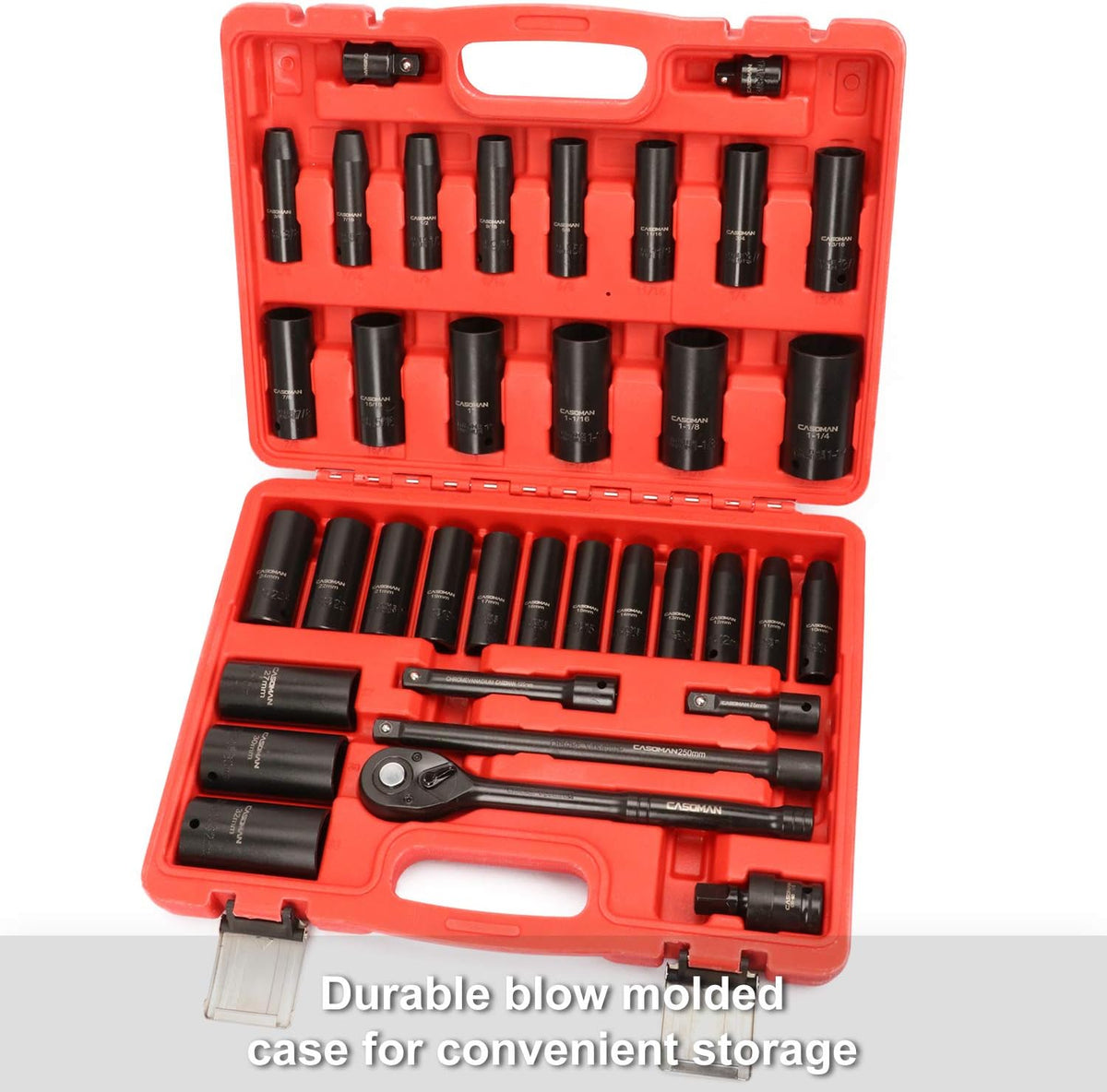 1/2 Drive 36 Piece Deep Impact Socket Set CR-V Steel B4368