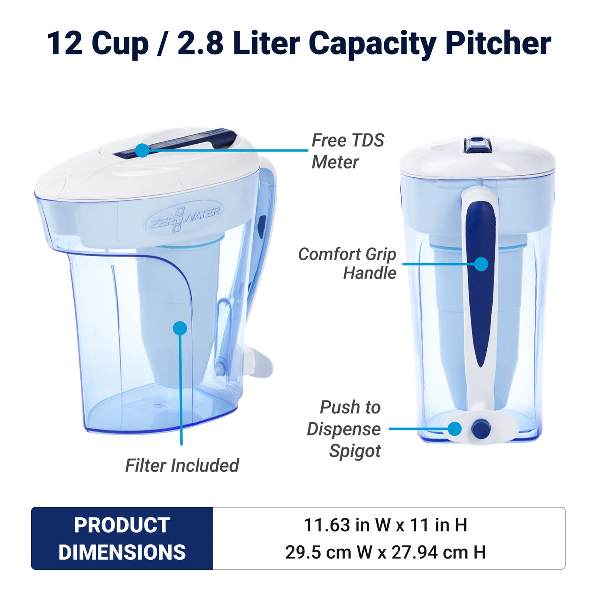 12 Cup Water Filtration Pitcher B388