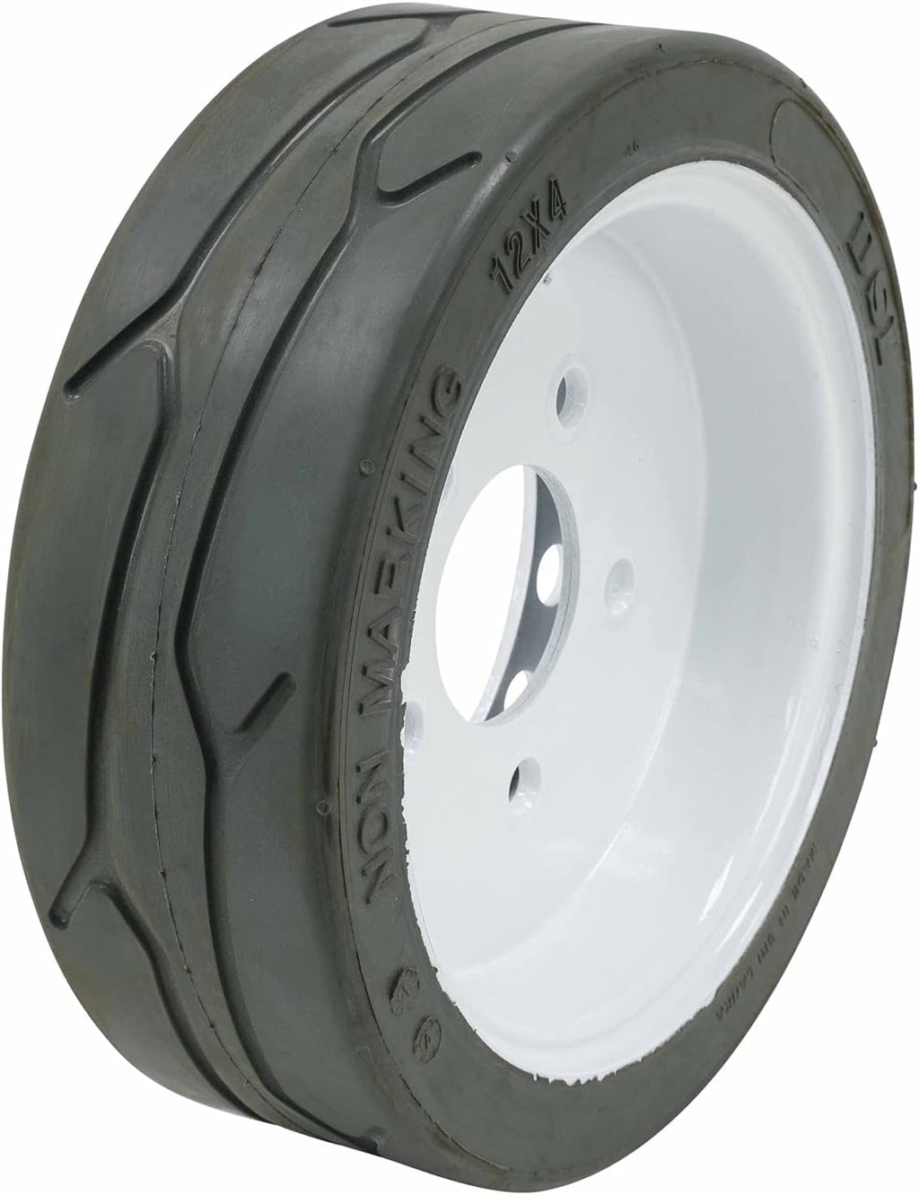 Non-Marking Wheel Assembly with Brake, 12 x 4 Tires, 4 Pack T61558