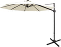 10 ft Cantilever Offset Patio Umbrella with Solar LED Lights S683