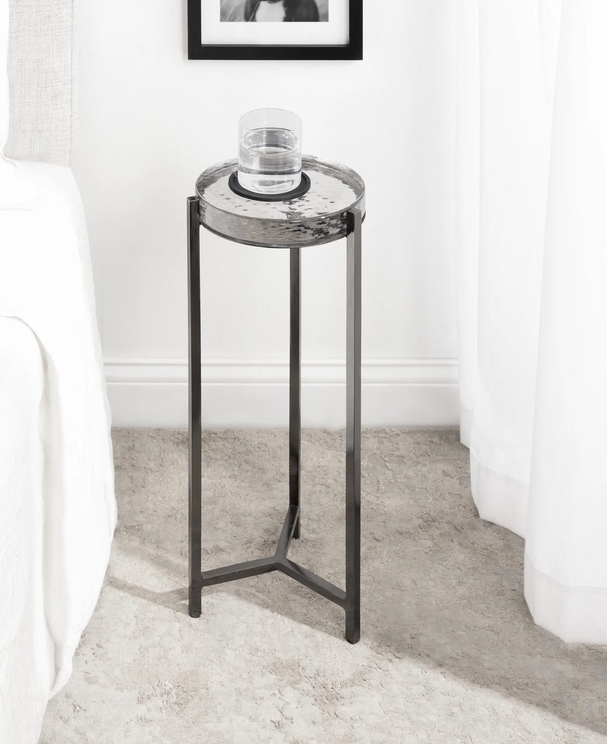Gray Round Glass Drink Table G83827