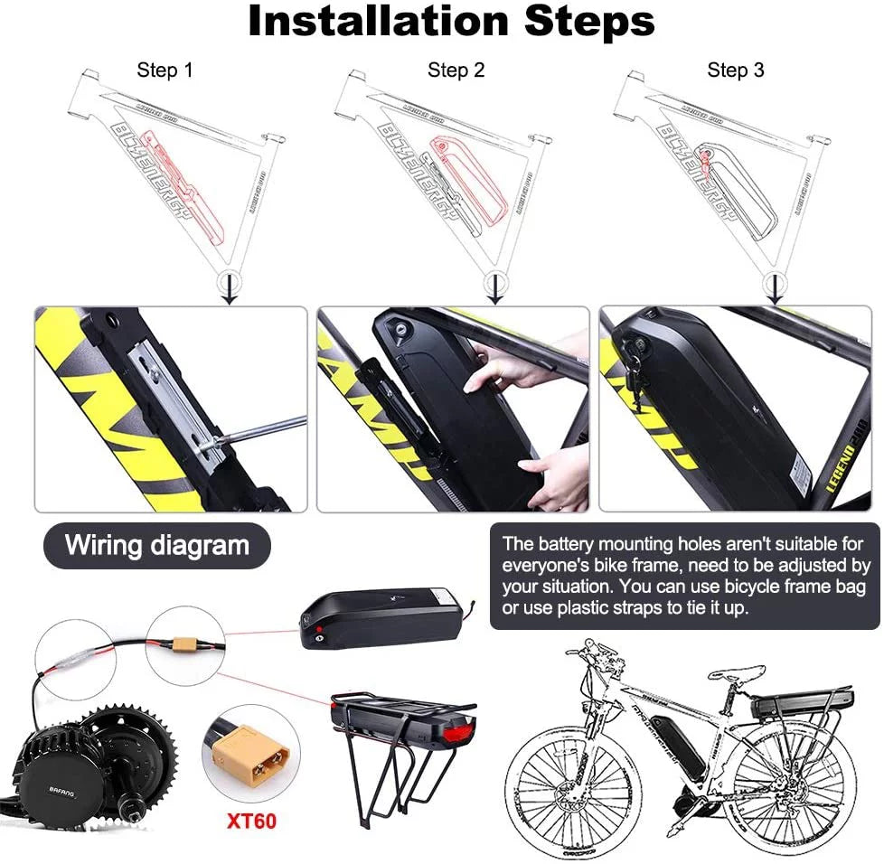 48V 750W Mid Drive Electric Bike Motor Conversion Kit with Optional Battery H813
