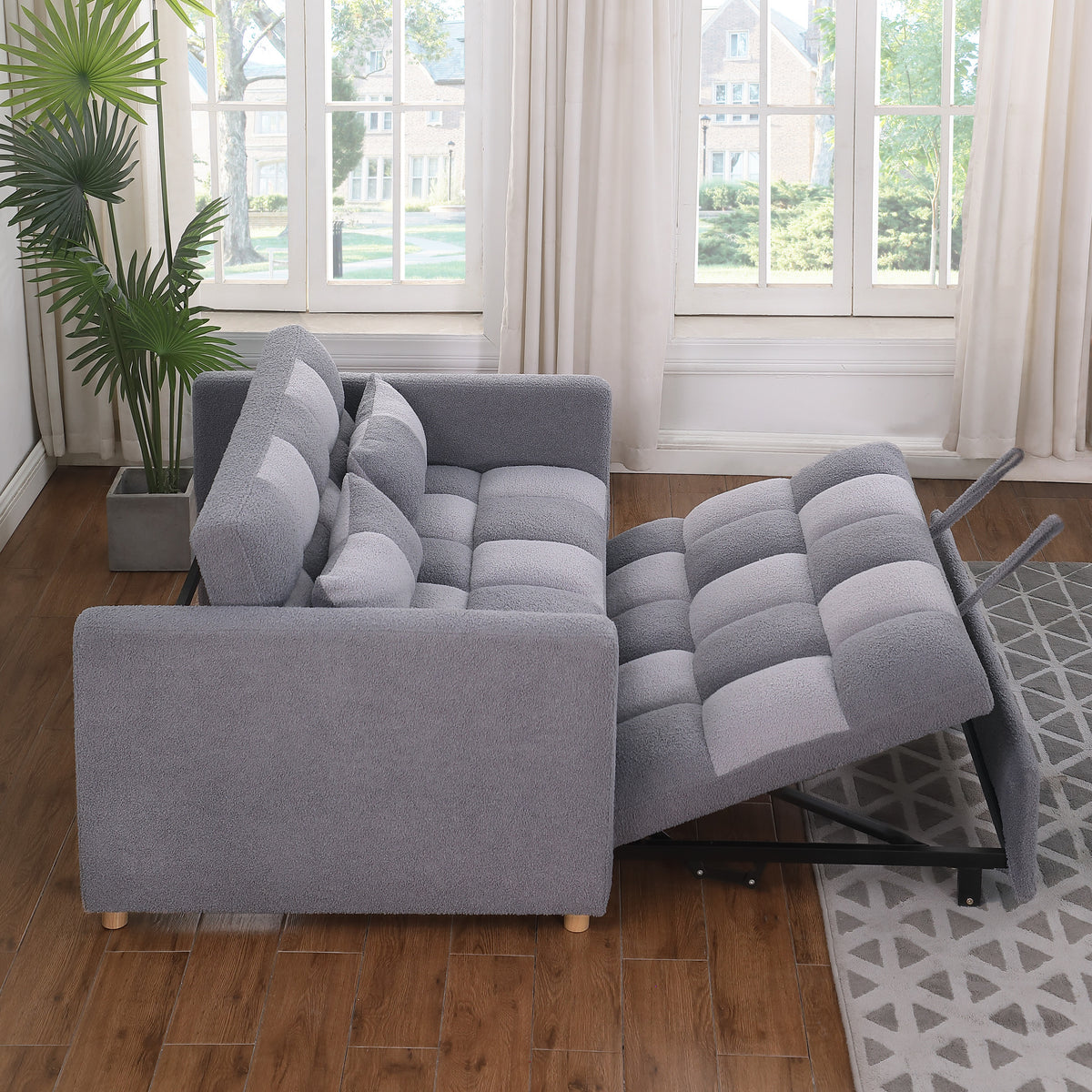 Gray Convertible Sofa Bed Couch K32134