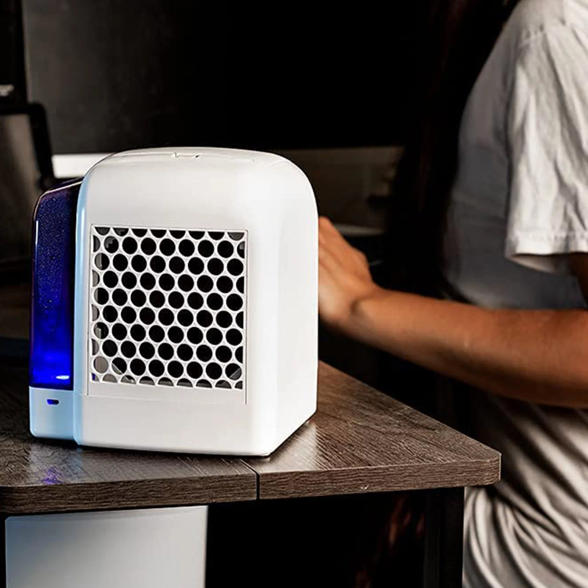 Portable Cordless Air Conditioner Humidifier with 3 Speeds 2-Pack W58291