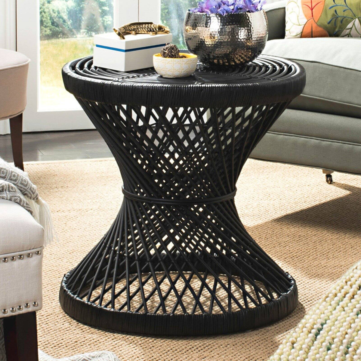 Black Small Accent Table A3285