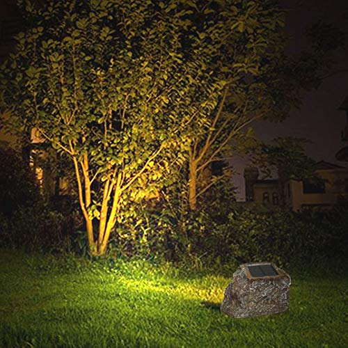 2 Pack 10 LED Waterproof Solar Powered Rock Light F70655