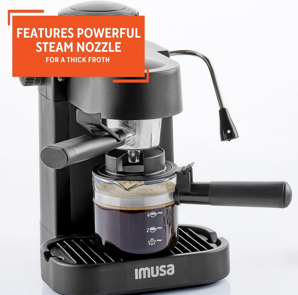 4 Cup Espresso Cappuccino Maker Black E225