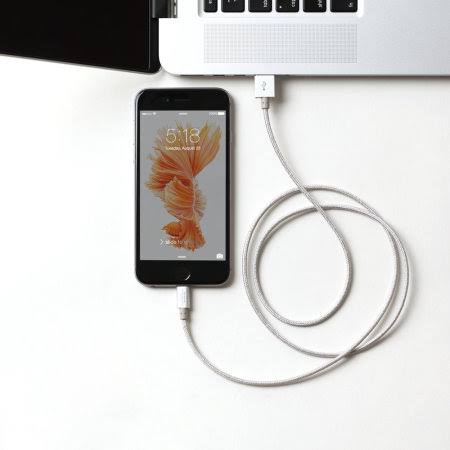 Aluminium Braided MFi Lightning Cable 1m Silver P222