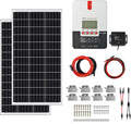 200W 12V Solar Power Kit with 200W Mono Rigid Solar Panels and 20A MPPT Solar Charge Controller W8376