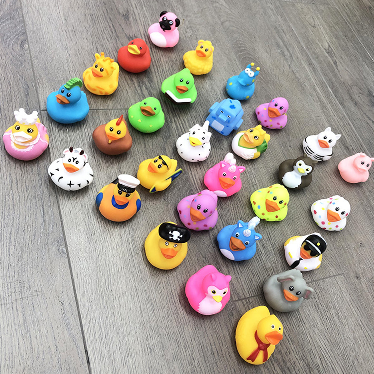 50 Pcs Assorted Rubber Duck Bath Toys E362