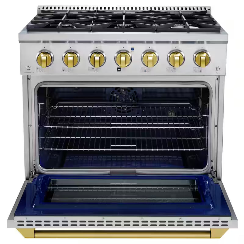 6-Burners Gas Range with Convection Oven and Griddle in Stainless Steel S3484