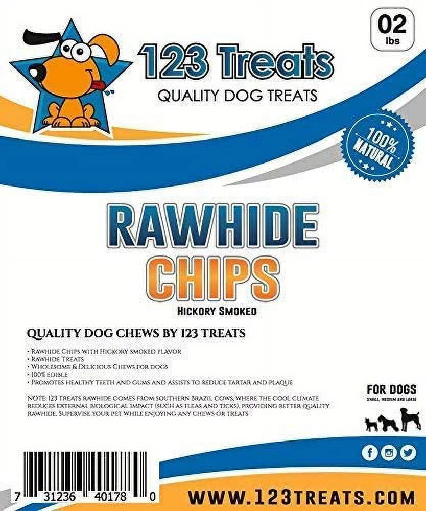 Smoked Flavor Rawhide Chips Dog Chews 2 Pounds R965