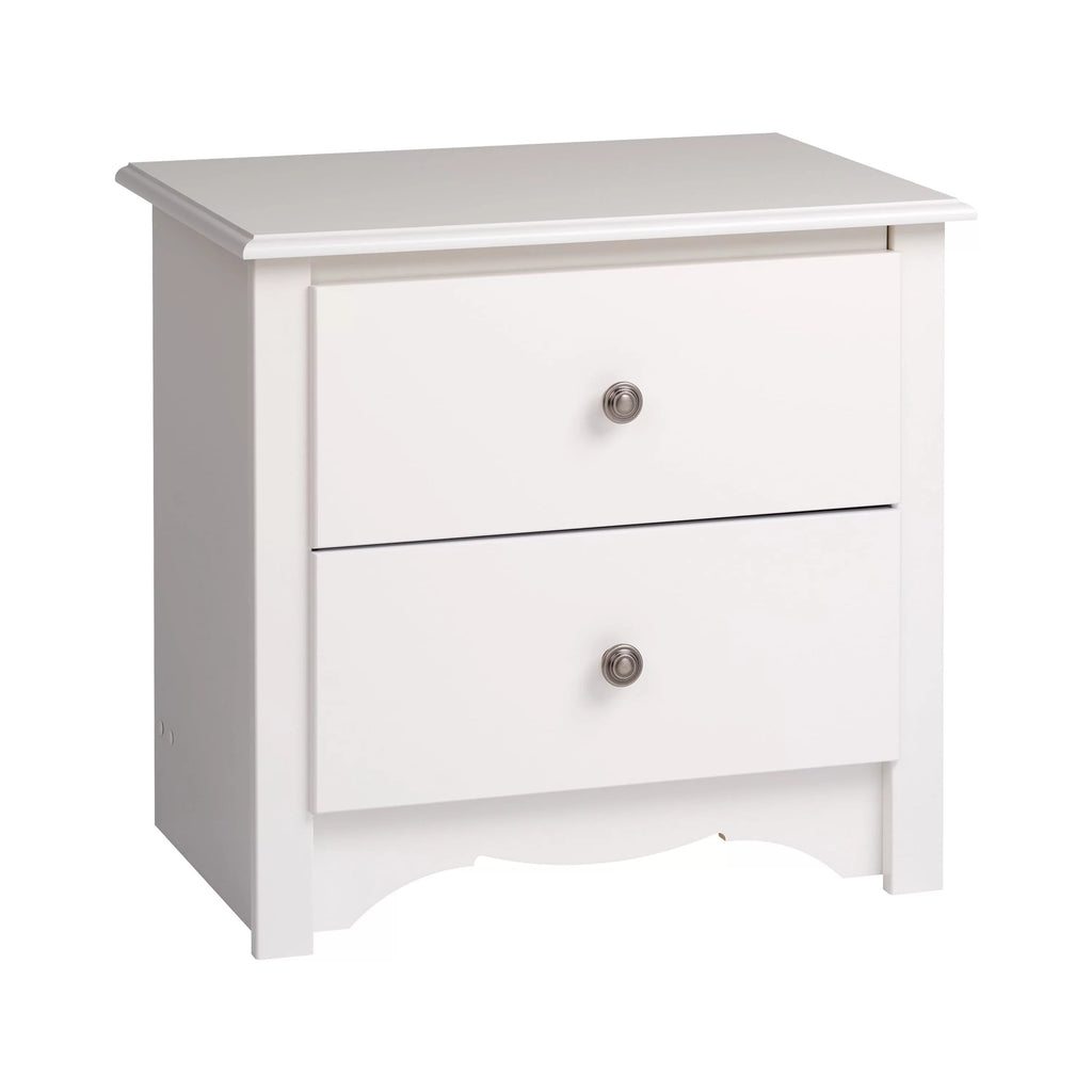 White 2 Drawer Nightstand N218