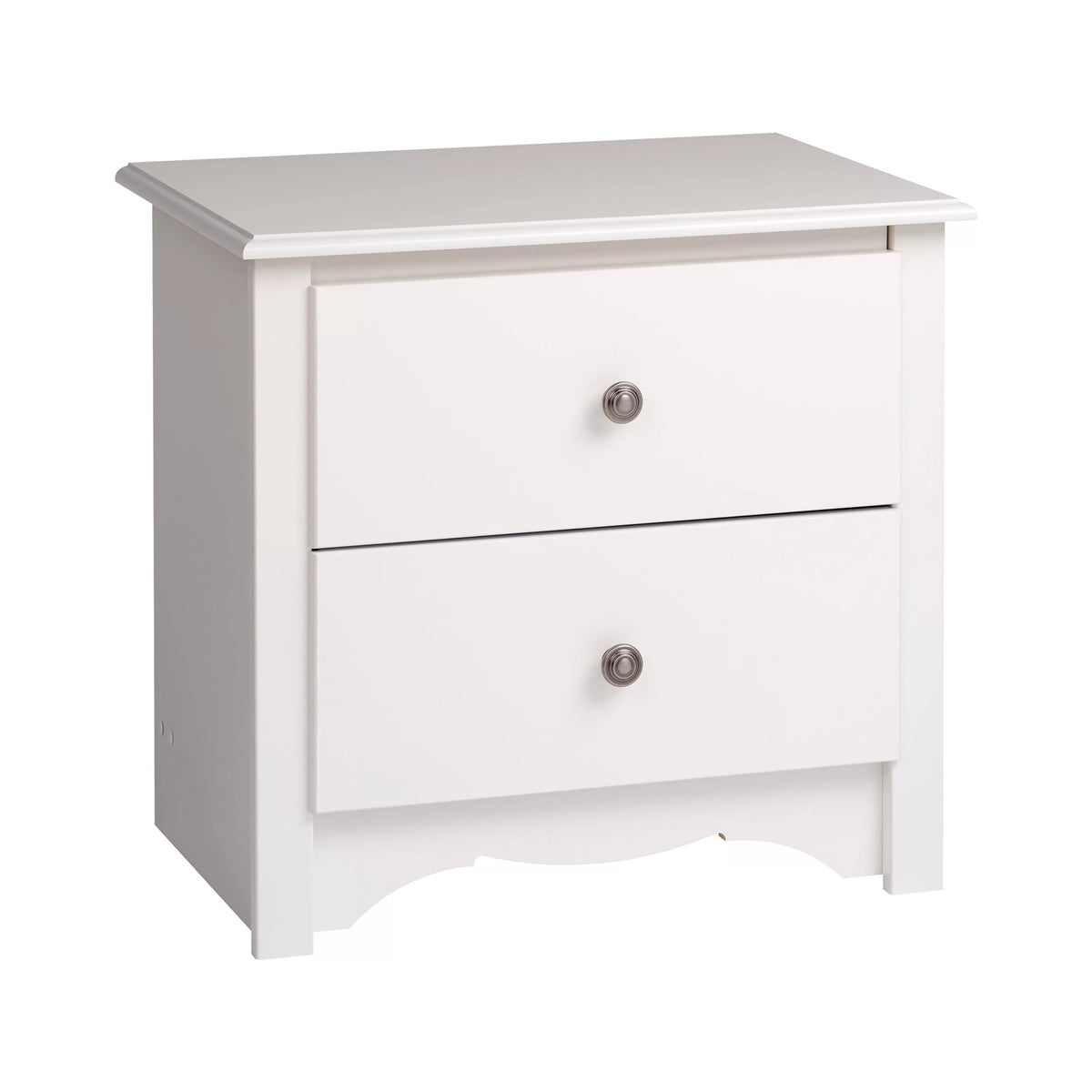 White 2 Drawer Nightstand N218