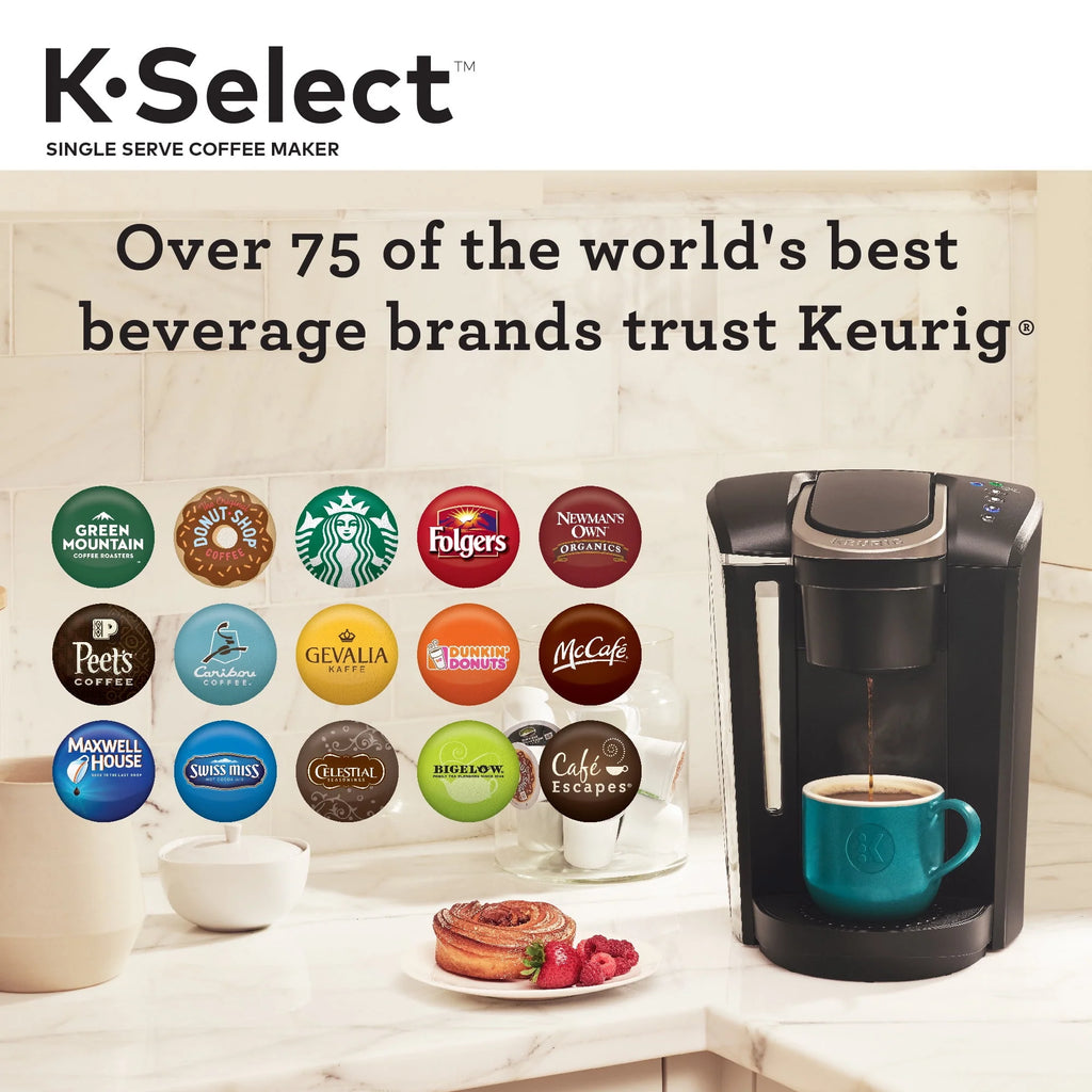 Single-Serve K-Cup Pod Coffee Maker with 12oz Brew Size, Matte Black M3246