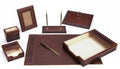 Brown 8-piece Leather Desk Set K30428