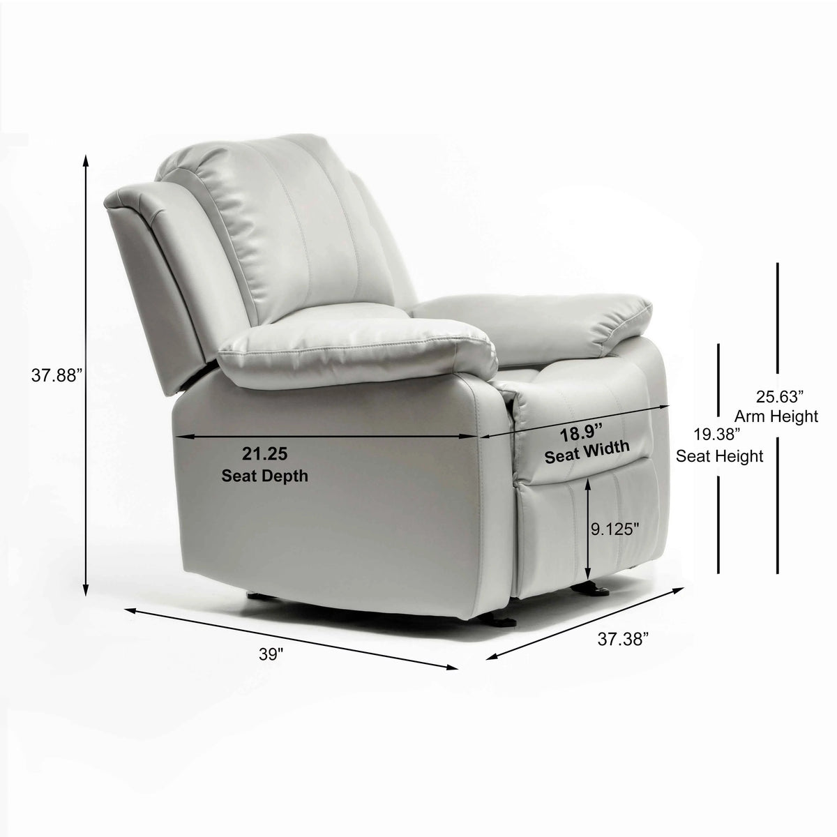 Genuine Leather Power Recliner Sofa W8155