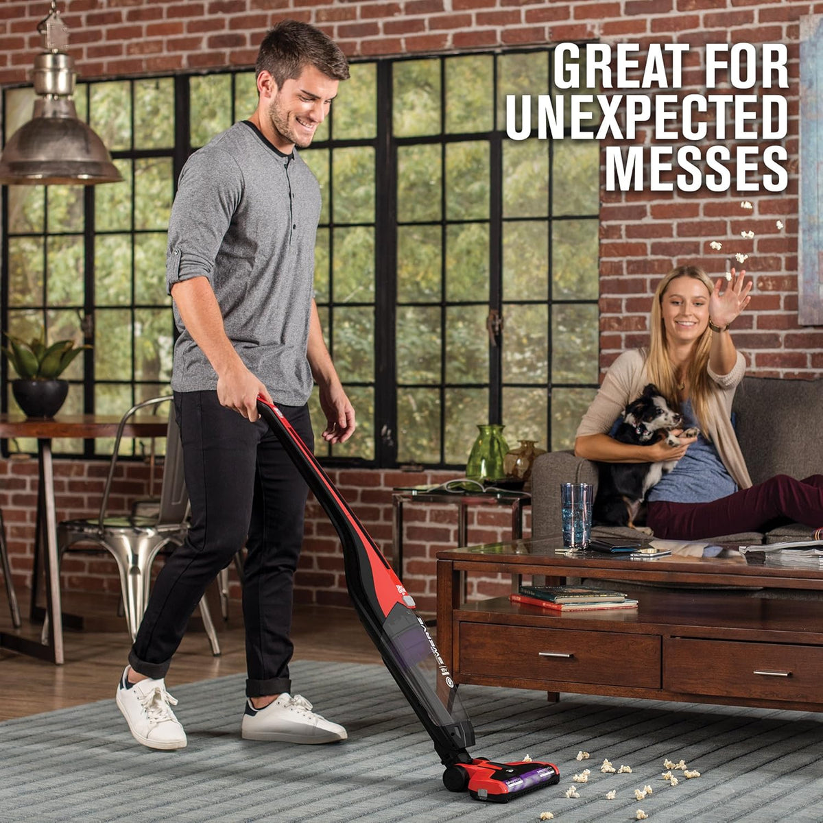 Red Cordless Stick Upright Vacuum Cleaner C3489