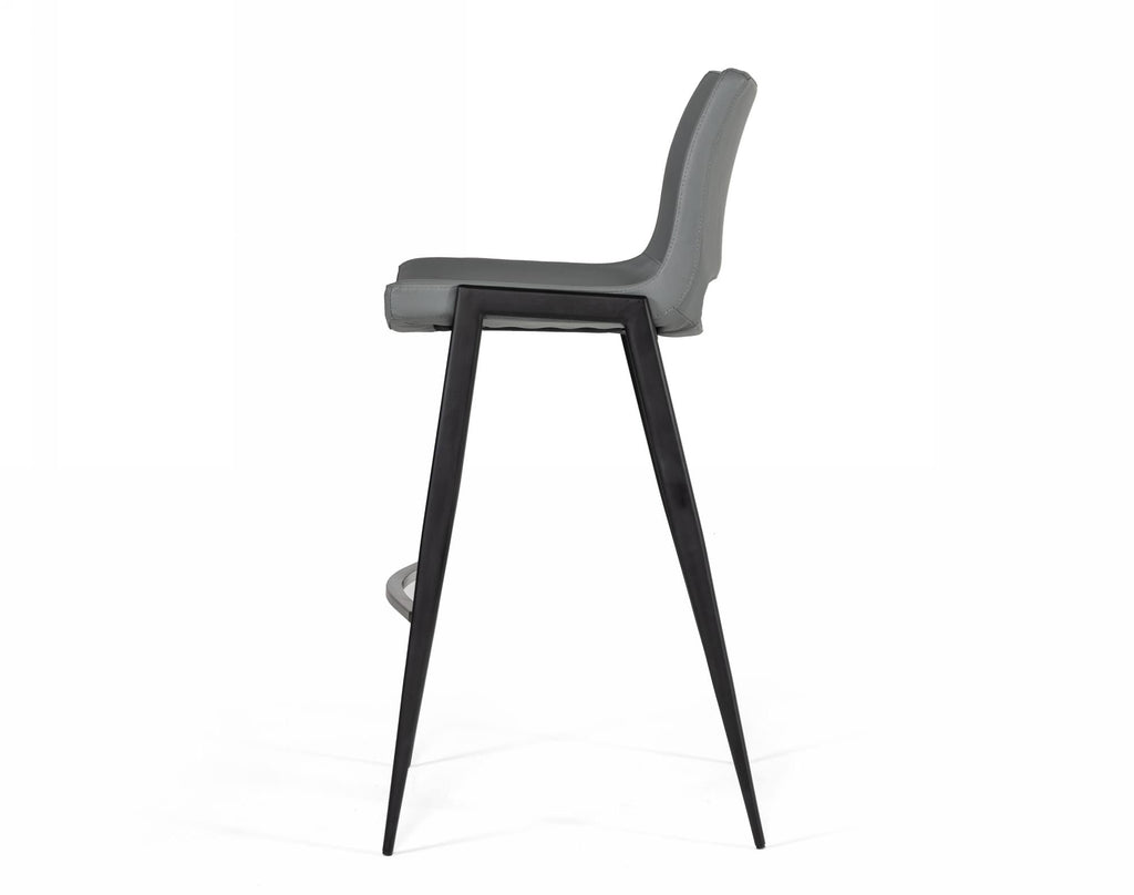 Modern Gray Eco-Leather Bar Stool (Set of 2) D7880