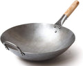 14 Inch Hand Hammered Carbon Steel Wok B29119