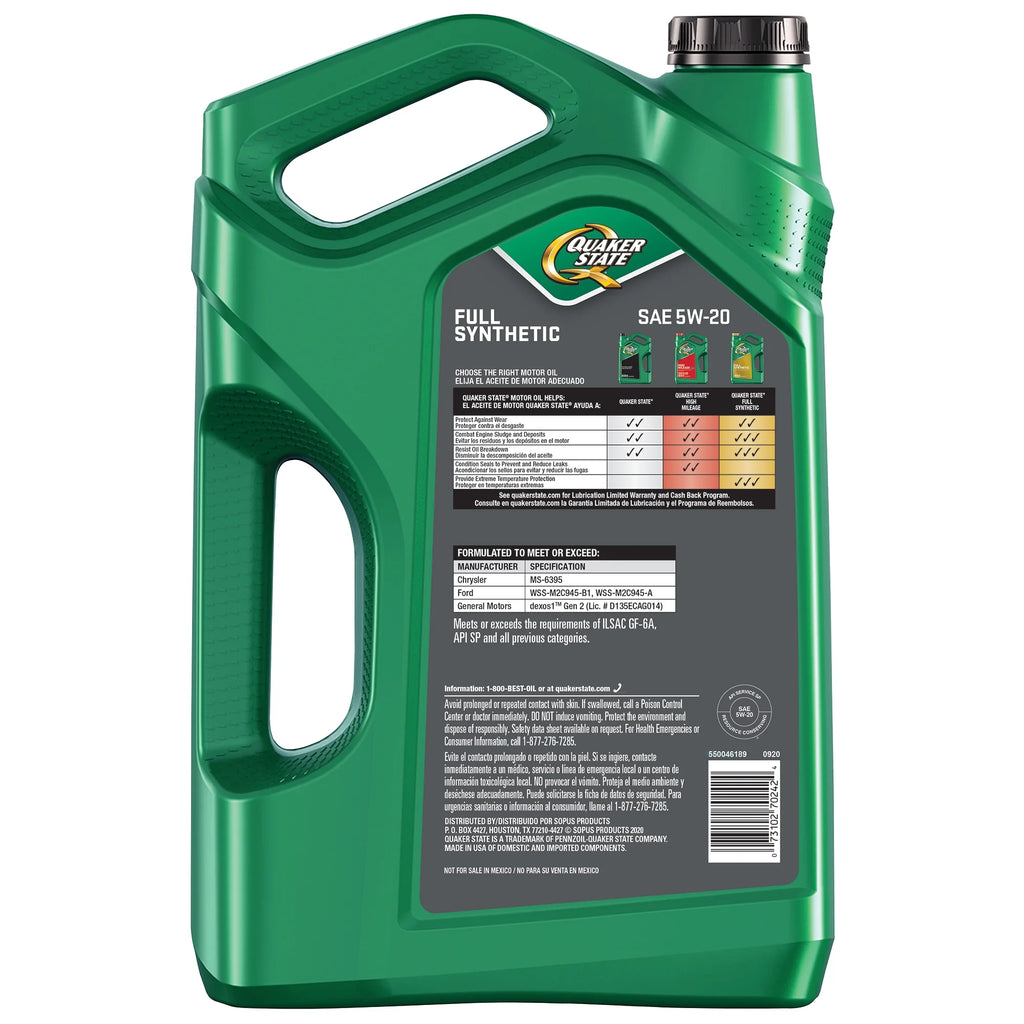 Full Synthetic 5W-20 Motor Oil, 5-Quart P15654